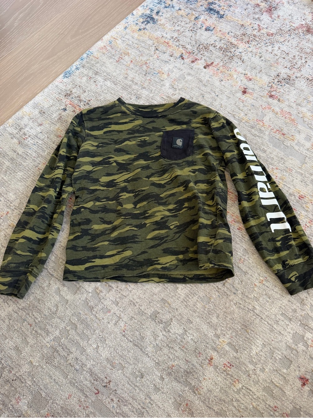 Carhartt Boys 3T Camo Long Sleeve Logo Pocket Shirt